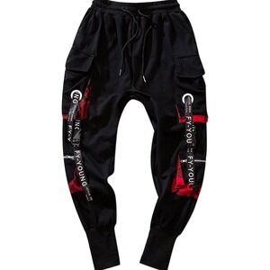 Forever Young Hip Hop Joggers Size Small Cargo Pants Pockets Casual Techwear NWT